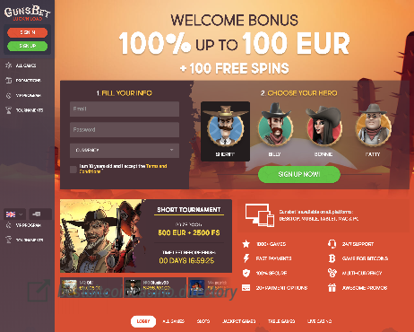 Screenshot Gunsbet Casino