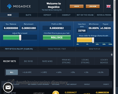 Screenshot Megadice Casino