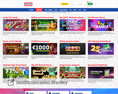 Mywin24 Casino Screen